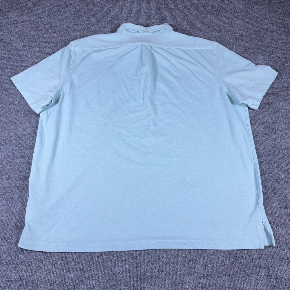 Polo Ralph Lauren Mens XXL Light Blue Knit Oxford Short Sleeve Polo Small Stain